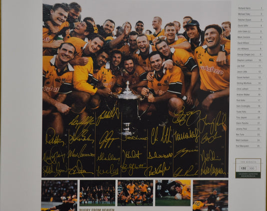 'The Miracle' Wallabies Bledisloe Victory 2000 Signed Collage, from Unique Memorabilia. 