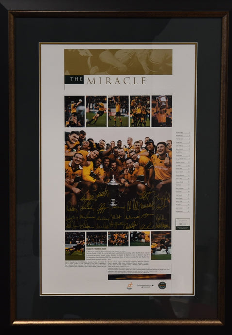 'The Miracle' Wallabies Bledisloe Victory 2000 Signed Collage, from Unique Memorabilia. 