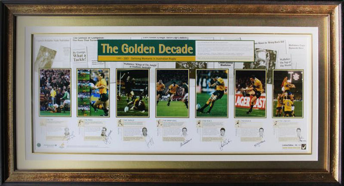 1991-2001 'The Golden Decade' Wallabies Signed Collage, from Unique Memorabilia. 