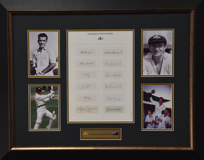 Australian Cricket Greats Signed by Richie Benaud and others! From Unique Memorabilia. 