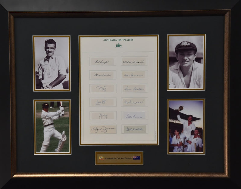 Load image into Gallery viewer, Australian Cricket Greats Signed by Richie Benaud and others! From Unique Memorabilia. 
