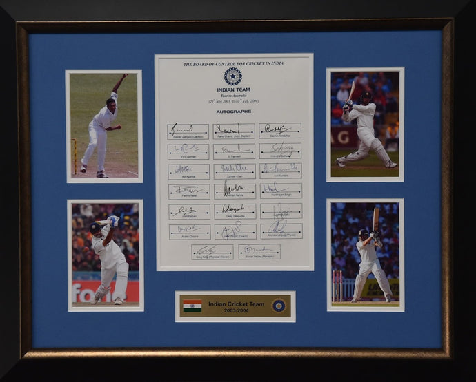 Indian Cricket Team 2003/04 signed Collage including Legends such as Sachin Tendulkar, Anil Kumble, Rahul Dravid and more! From Unique Memorabilia. 