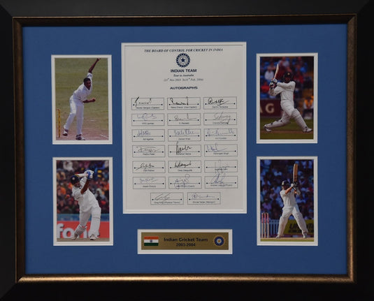 Indian Cricket Team 2003/04 signed Collage including Legends such as Sachin Tendulkar, Anil Kumble, Rahul Dravid and more! From Unique Memorabilia. 