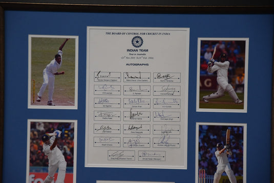 2003/04 Indian Cricket Team Personally Signed Collage