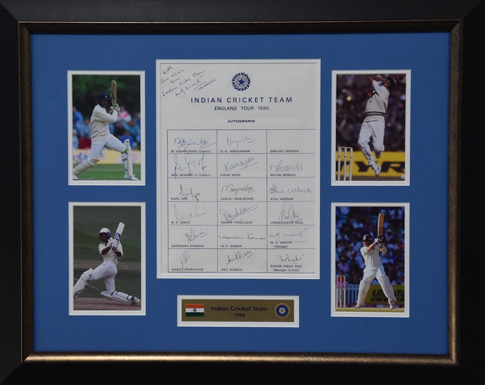 1990 Indian Cricket Team personally signed collage including Dev, Kumble, Shastri and more! From Unique Memorabilia. 