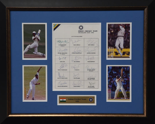 1994 Indian Cricket Team signed Collage including Tendulkar, Kumble, Ganguly and more! From Unique Memorabilia. 