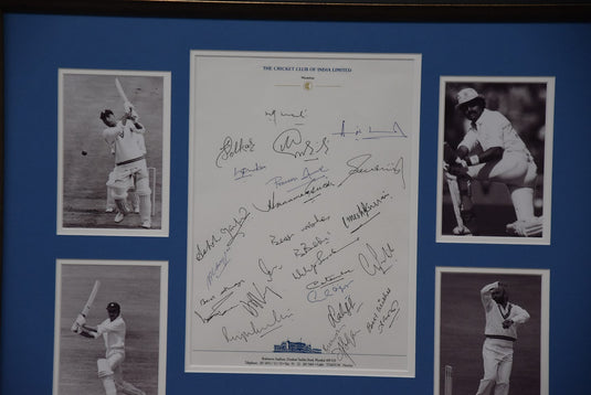 Indian Cricket Legends personally signed Collage, from Unique Memorabilia. 