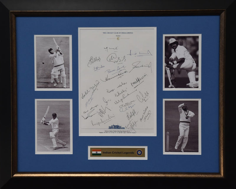 Load image into Gallery viewer, Indian Cricket Legends personally signed Collage, from Unique Memorabilia. 
