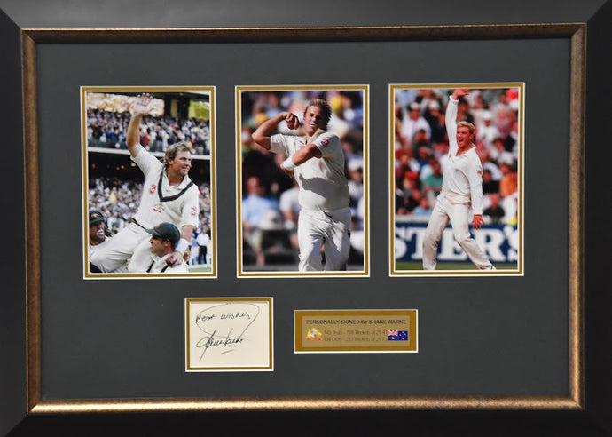 Shane Warne Personally Signed Collage, From Unique Memorabilia. 