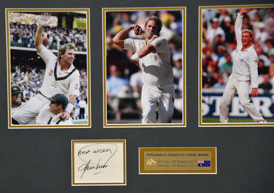 Shane Warne Personally Signed Collage, From Unique Memorabilia. 