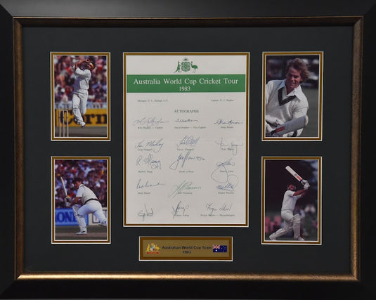 1983 Australian World Cup Cricket Team Signed Collage, from Unique Memorabilia. 