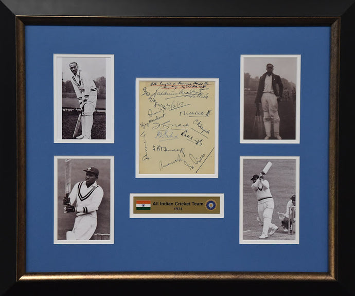 1931 Indian Cricket Team signed collage, from Unique Memorabilia. 