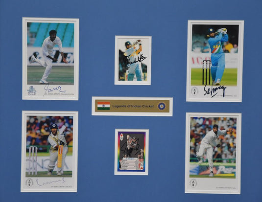 Legends of Indian Cricket Signed Collage, from Unique Memorabilia. 