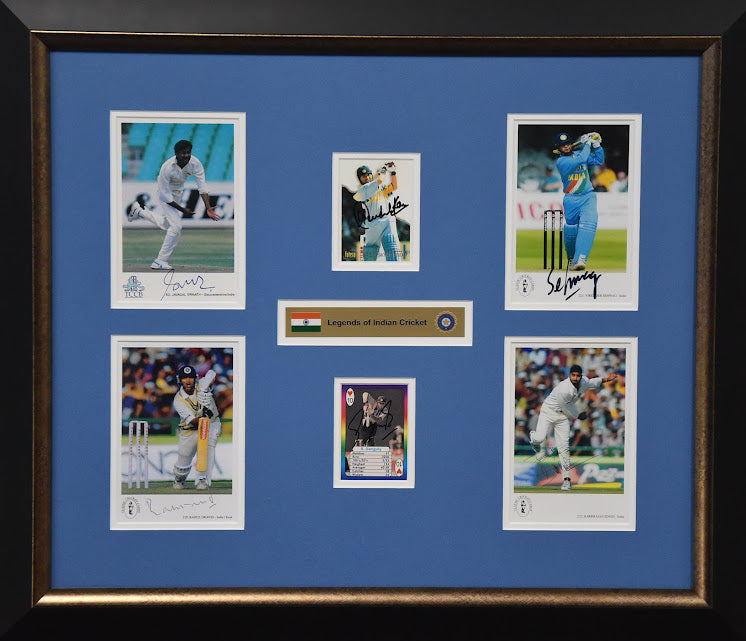 Load image into Gallery viewer, Legends of Indian Cricket Signed Collage, from Unique Memorabilia. 
