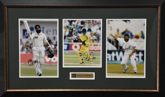 Legends of Pakistan Cricket Signed Collage incl. Yousuf, Ahmed and Anwar! From Unique Memorabilia. 