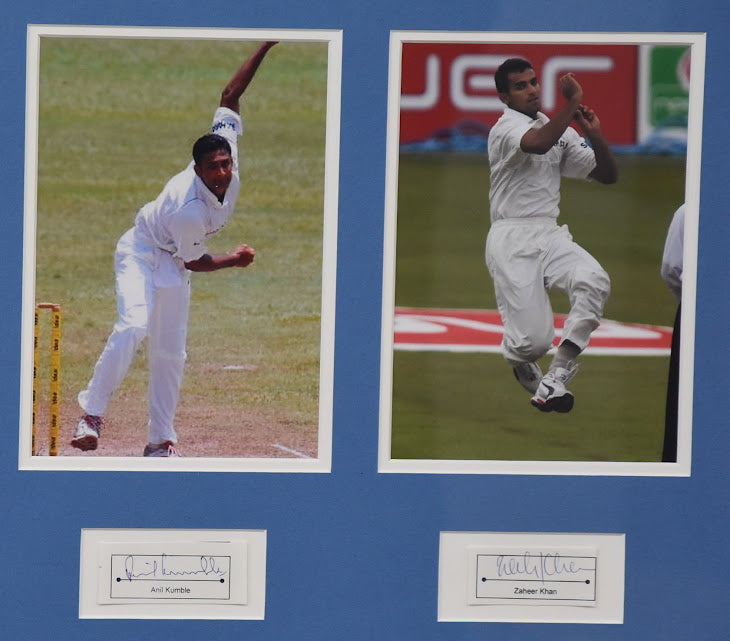 Load image into Gallery viewer, Legends of Indian Cricket Signed Collage incl. Tendulkar, Dravid, Kumble and More! From Unique Memorabilia. 

