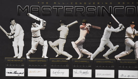 The All Conquering Ashes Captains Masters in Command Signed Collage, from Unique Memorabilia. 