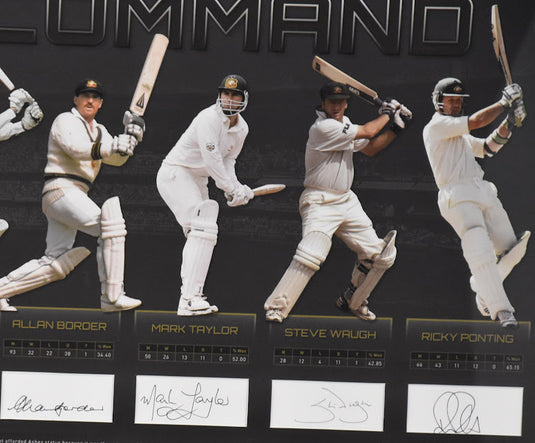 The All Conquering Ashes Captains Masters in Command Signed Collage, from Unique Memorabilia. 