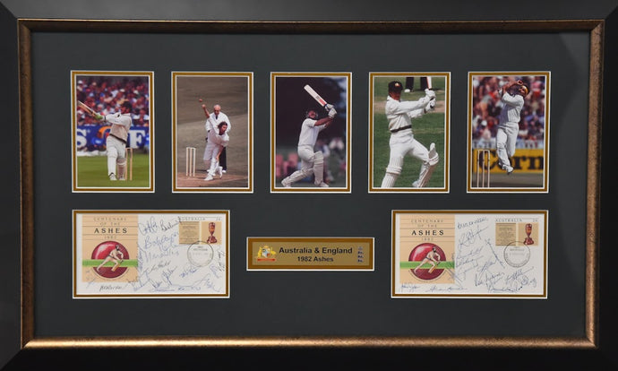 Australia and England 1982 Ashes Personally Signed Collage, from Unique Memorabilia. 