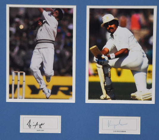 Legends of Indian Cricket Signed Collage incl. Dev, Shastri and More! From Unique Memorabilia. 