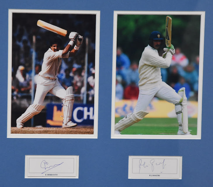 Load image into Gallery viewer, Legends of Indian Cricket Signed Collage incl. Dev, Shastri and More! From Unique Memorabilia. 

