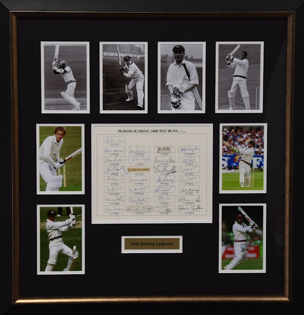 Test Players Scoring 5000 Career Runs Signed Collage 1991, from Unique Memorabilia. 