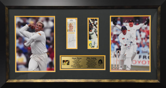 Warne and Gatting Personally Signed Collage, from Unique Memorabilia. 