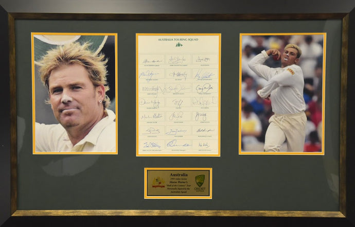 Shane Warne's Ball of the Century Tour Signed by 1993 Squad, from Unique Memorabilia. 