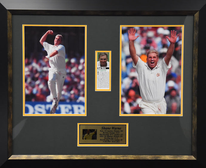 Shane Warne Personally Signed Collage, from Unique Memorabilia. 