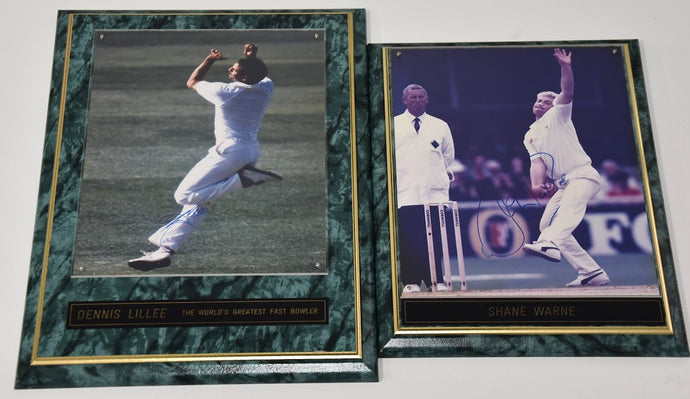 'The World's Greatest Bowlers' Lillee and Warne Signed Pieces
