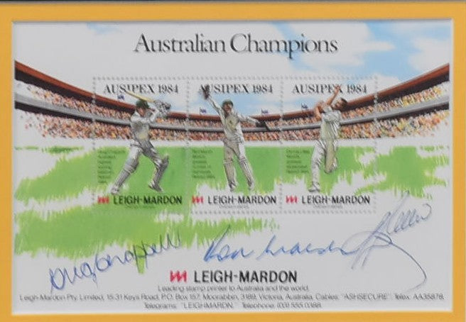 Load image into Gallery viewer, Australian Champions Signed Collage incl. Lillee, Chappell and Marsh! From Unique Memorabilia. 
