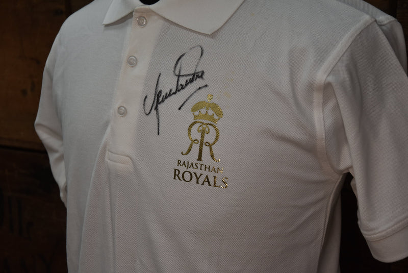 Load image into Gallery viewer, Shane Warne Personally Signed Rajasthan Royals Shirt, from Unique Memorabilia. 
