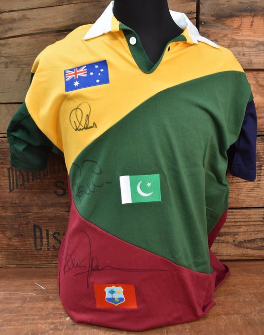 Lara, Ponting and Akhtar Personally Signed Shirt, from Unique Memorabilia. 