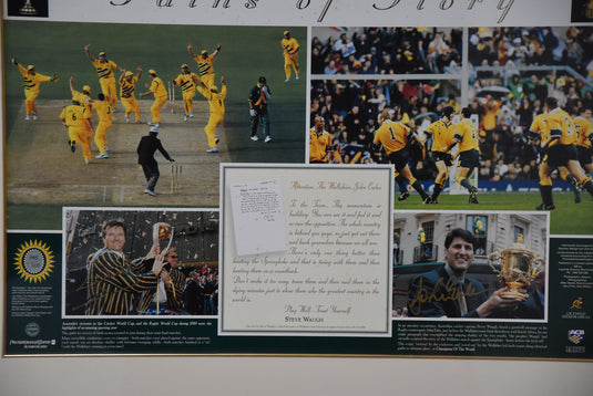 'Paths to Glory' Steve Waugh and John Eales Signed Collage, from Unique Memorabilia. 