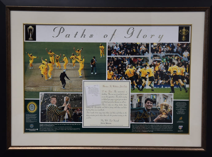 'Paths to Glory' Steve Waugh and John Eales Signed Collage, from Unique Memorabilia. 