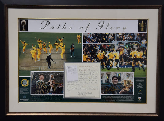 'Paths to Glory' Steve Waugh and John Eales Signed Collage, from Unique Memorabilia. 