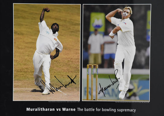 'Record Pursuit'  Warne and Muralitharan Collage Signed and Framed, from Unique Memorabilia. 