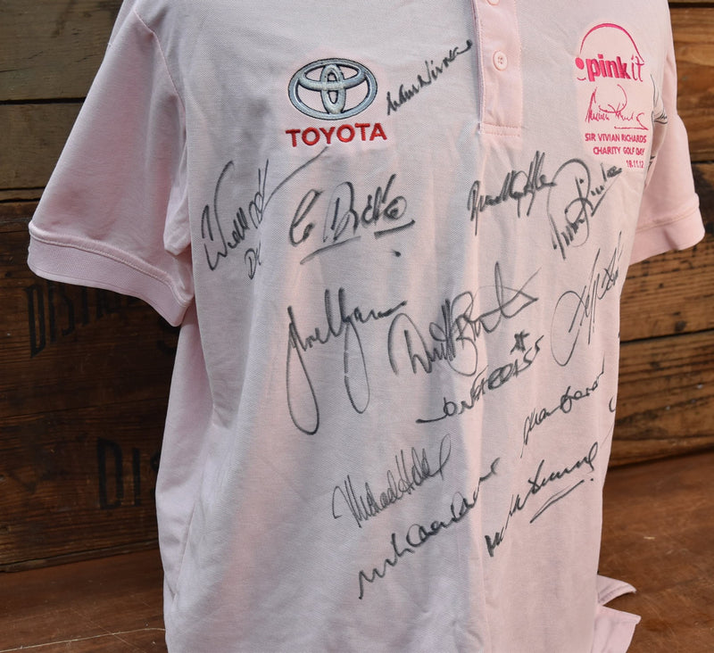 Load image into Gallery viewer, Viv Richards Charity Golf Day 2012 Signed Shirt, from Unique Memorabilia. 

