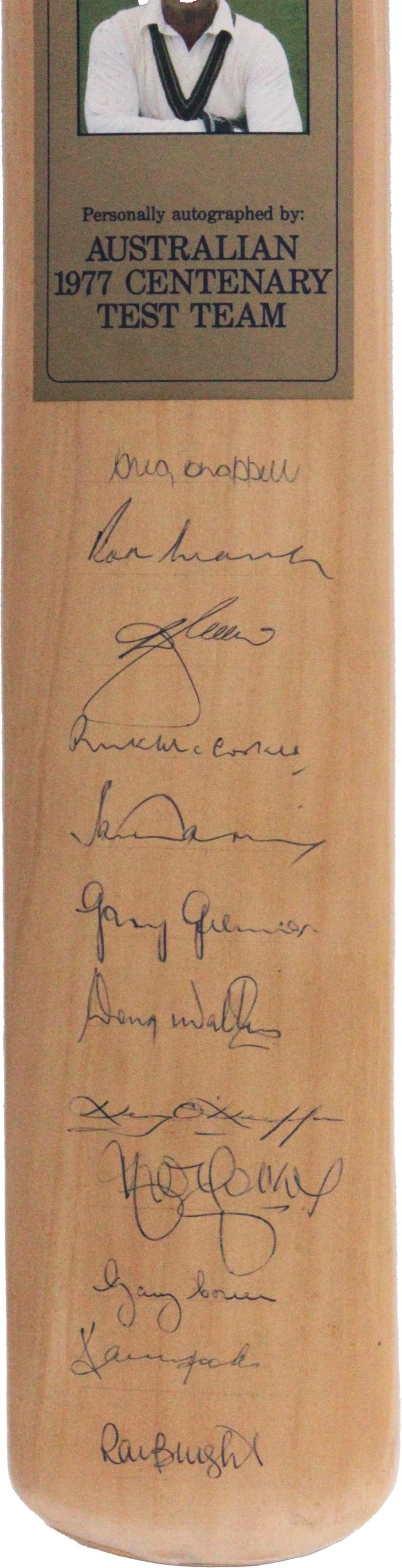 Load image into Gallery viewer, The Rod Marsh Testimonial 1983-84 Signed Bat, from Unique Memorabilia. 
