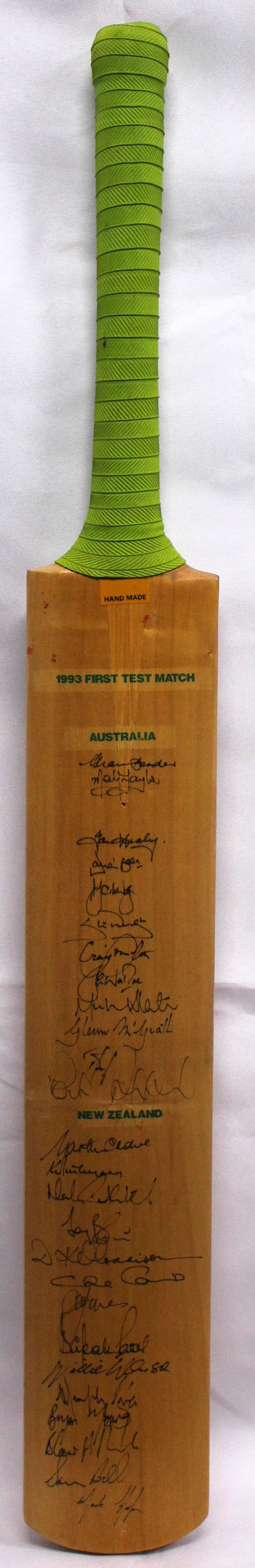 Australia vs New Zealand 1993 1st Test Signed Bat, from Unique Memorabilia. 
