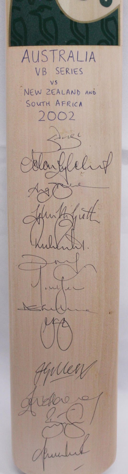 2002 Australian Cricket Team Signed Bat Inc. Warne, Ponting, Gilchrist