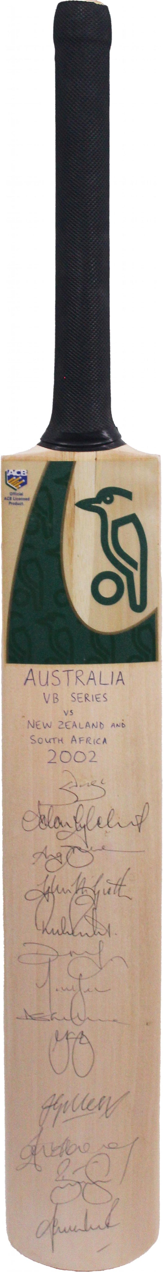 2002 Australian Cricket Team Signed Bat Inc. Warne, Ponting, Gilchrist
