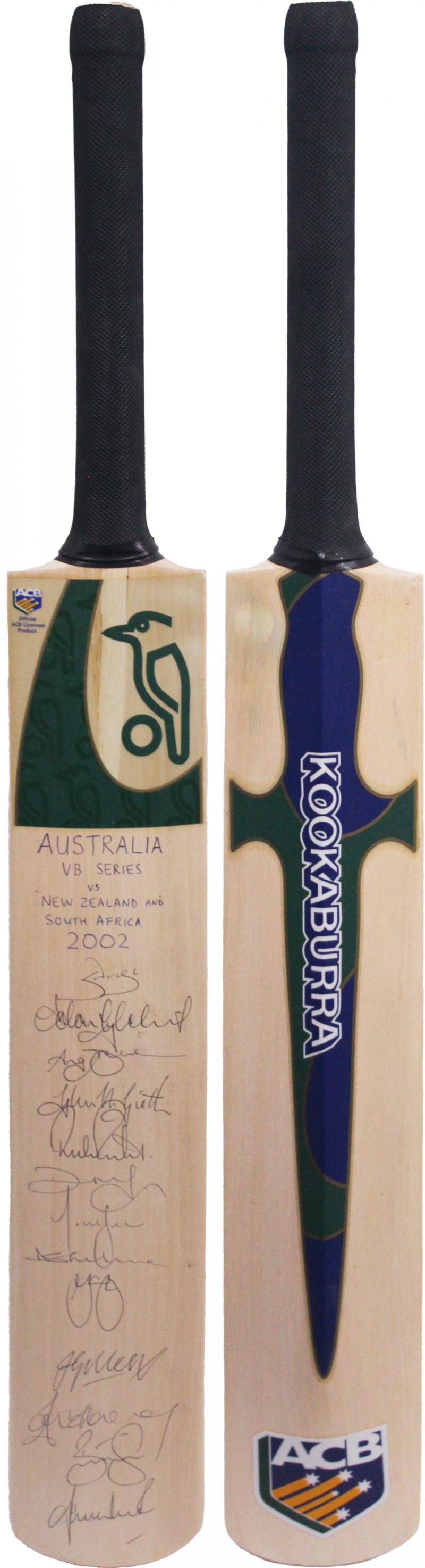 Load image into Gallery viewer, 2002 Australian Cricket Team Signed Bat Inc. Warne, Ponting, Gilchrist
