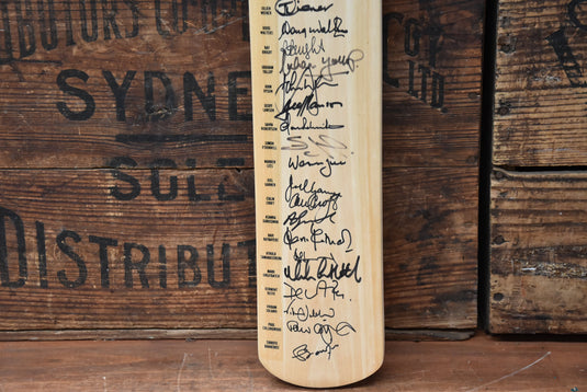 2002 Australia vs The World Tenth Anniversary Personally Signed Bat, from Unique Memorabilia. 