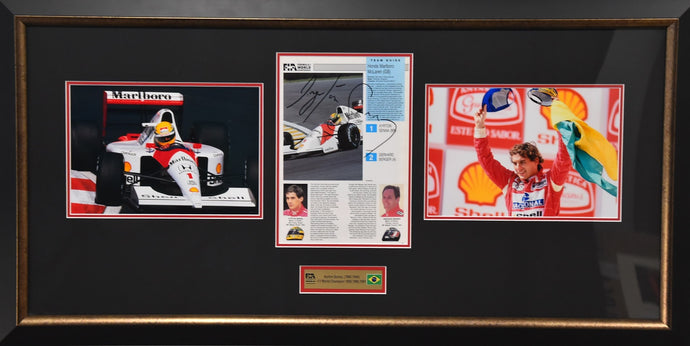Ayrton Senna Personally Signed Collage, from Unique Memorabilia. 