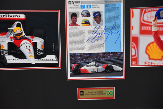 Ayrton Senna Personally Signed Collage, From Unique Memorabilia. 