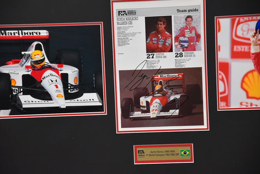 Ayrton Senna Personally Signed Collage, from Unique Memorabilia. 