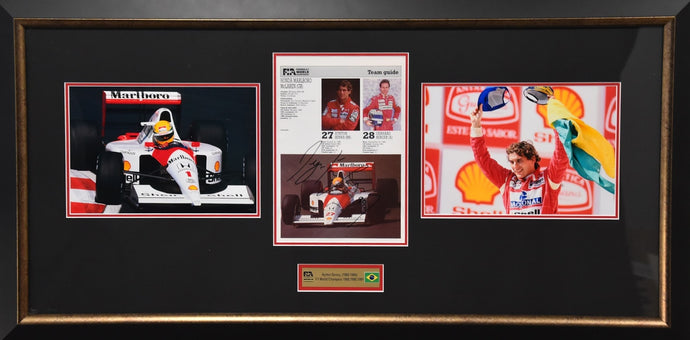 Ayrton Senna Personally Signed Collage, from Unique Memorabilia. 