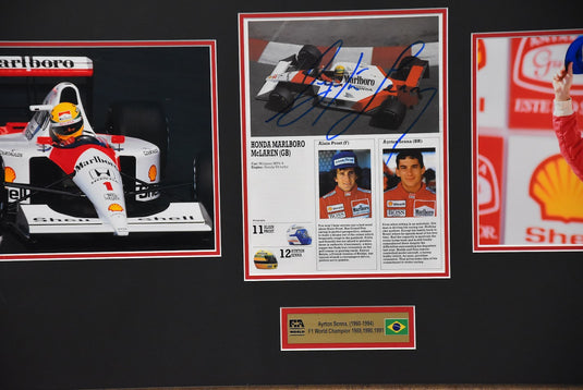 Ayrton Senna Personally Signed Collage, from Unique Memorabilia. 