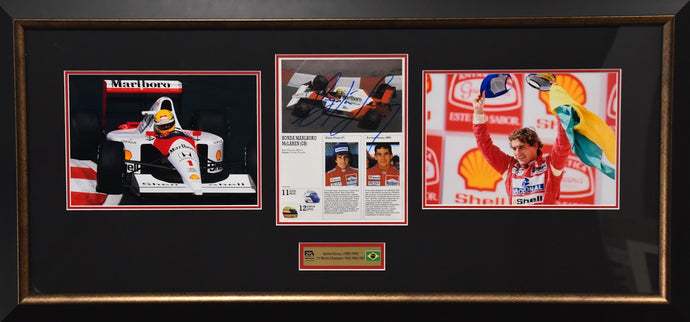 Ayrton Senna Personally Signed Collage, from Unique Memorabilia. 